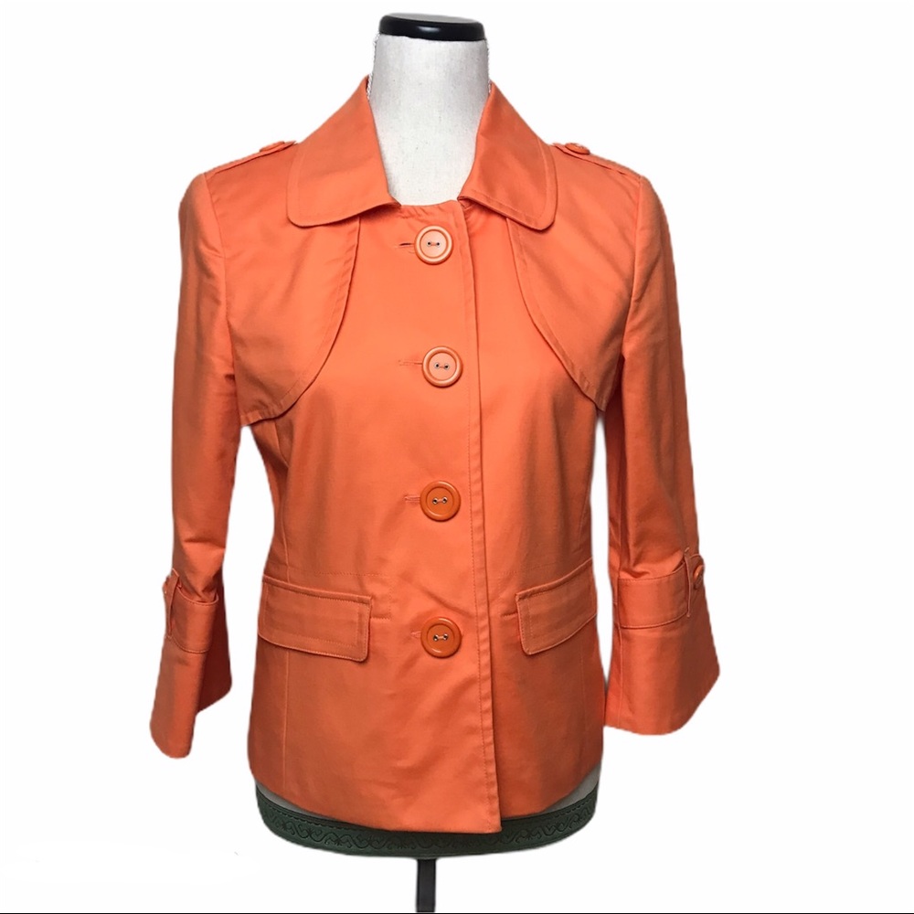 Orange tailored button up blazer